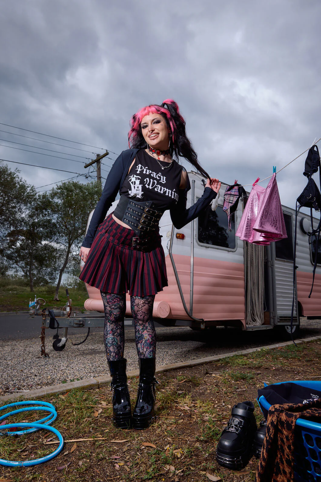 Piracy Print Punk Tank Top