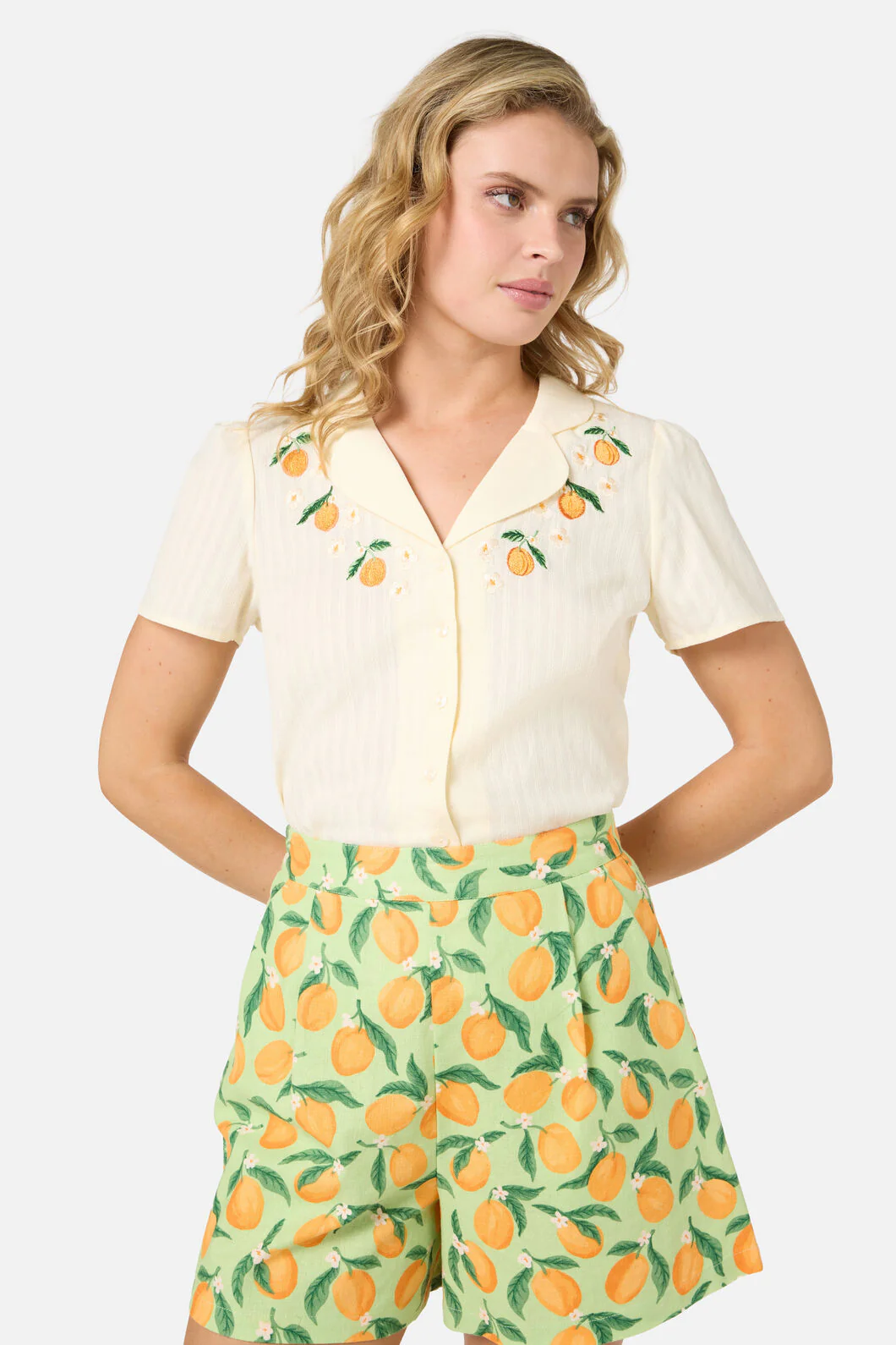 Apricots Embroidered Blouse