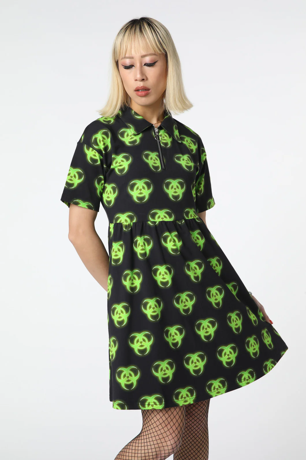 Biohazard Print Smock Dress