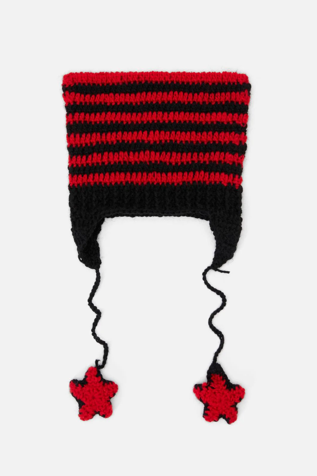Red Black Stripe Star Beanie