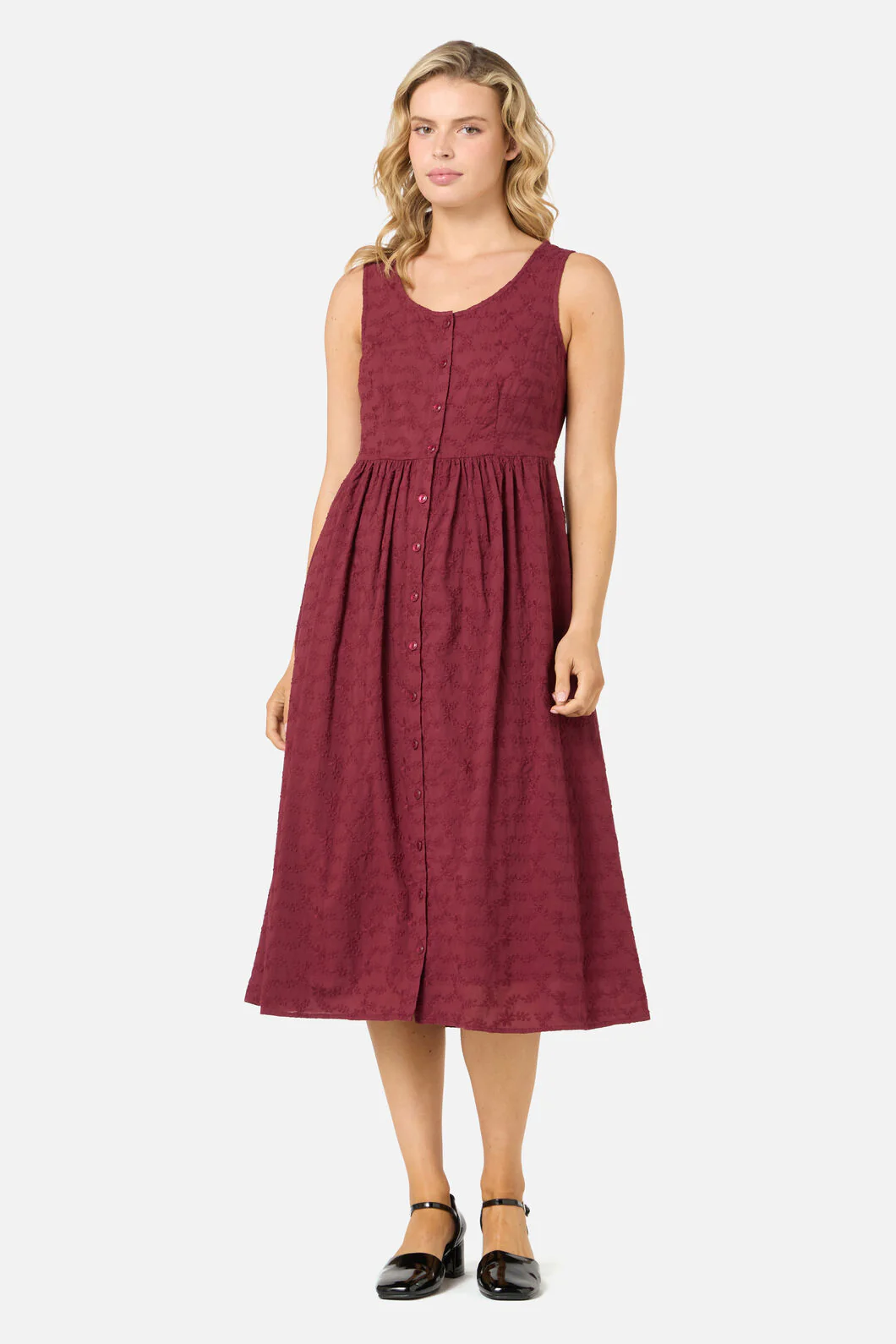 Lily Broidery Midi Dress