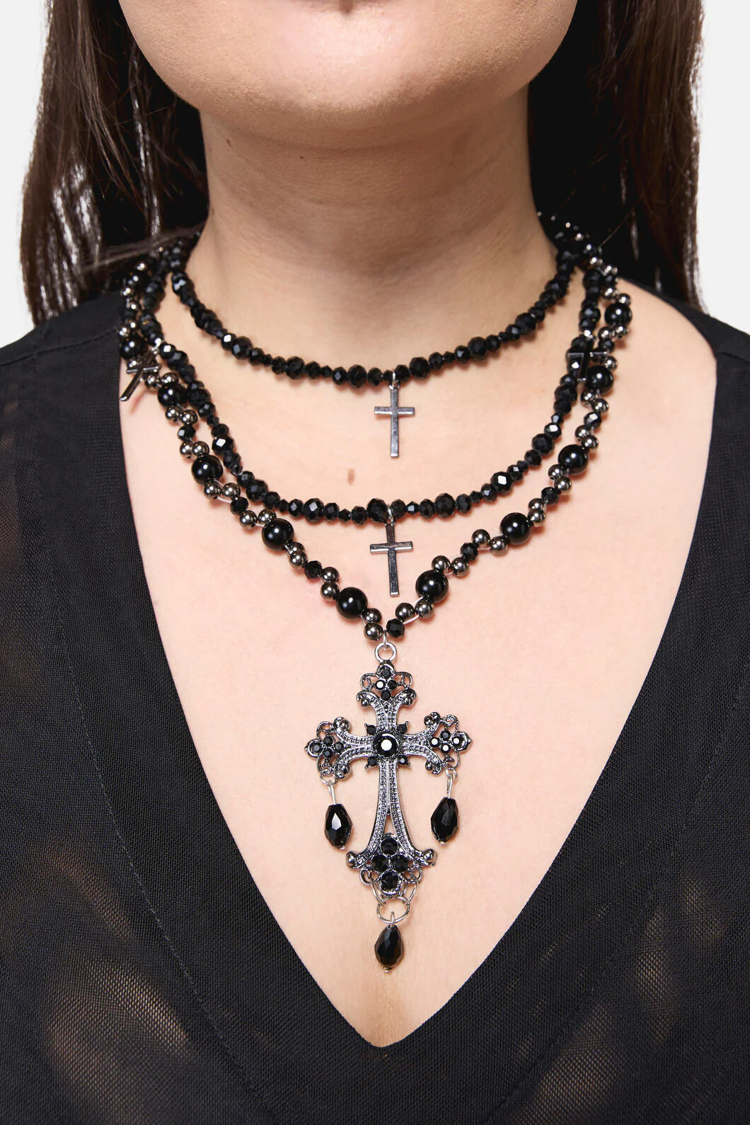 Oversized Layered Goth Necklac