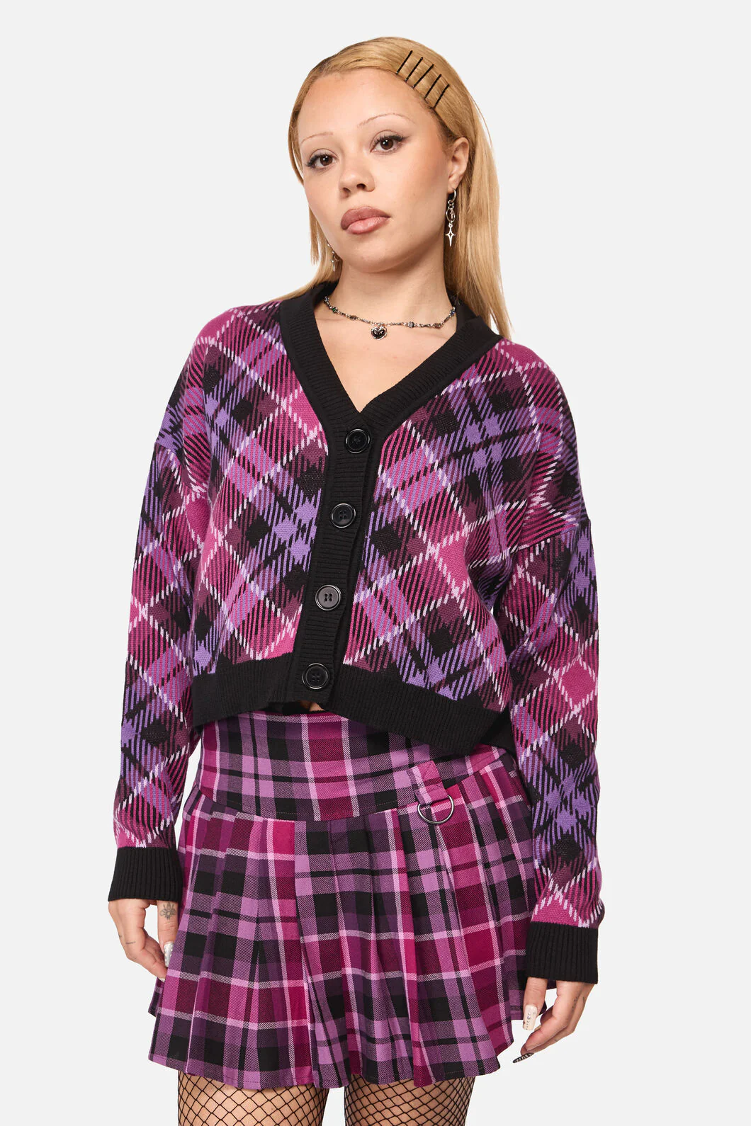 Predictions Tartan Cardigan