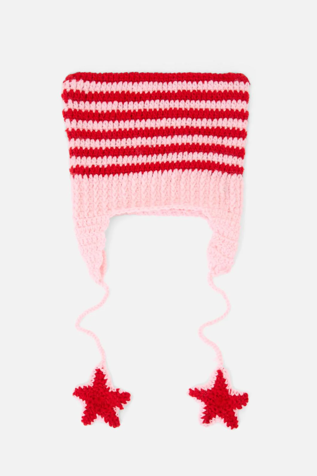 Pink Red Stripe Star Beanie