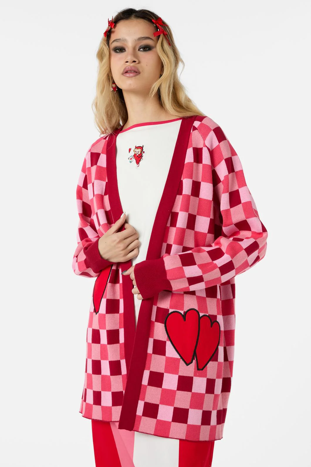 Valentynes Check Cardi