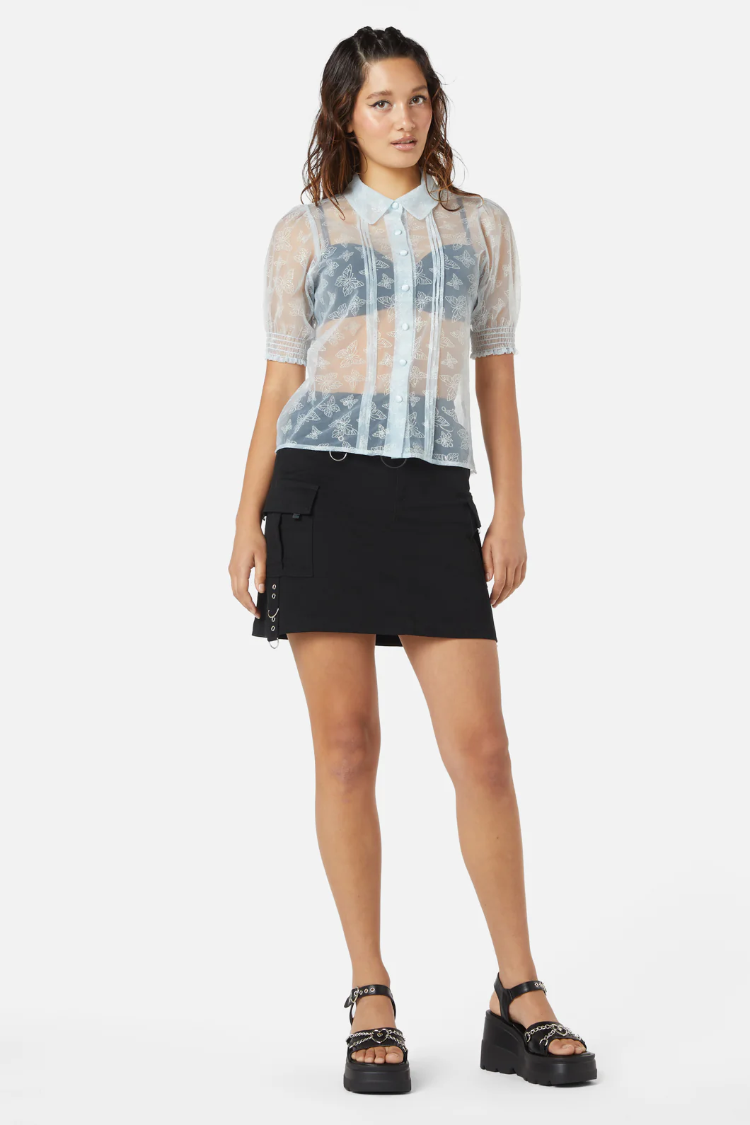 Butterflies On The Wall Mesh Blouse