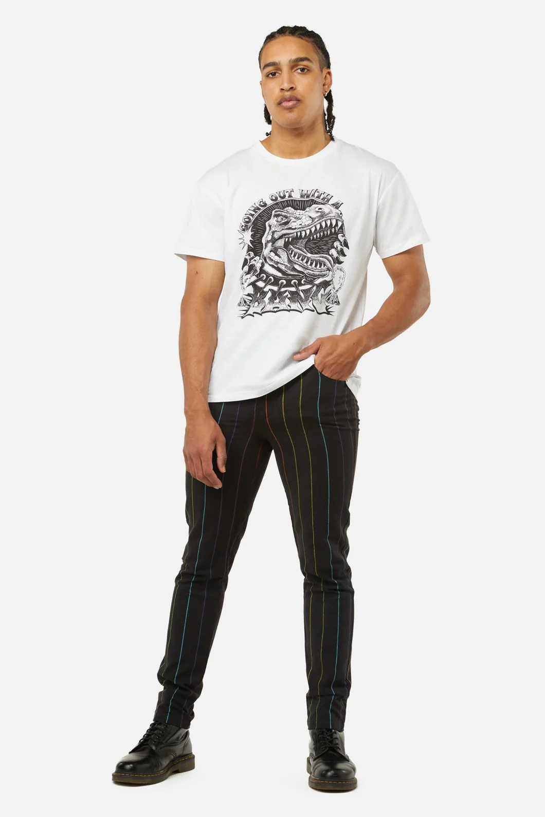 Rainbow Pinstripe Skinny Pants