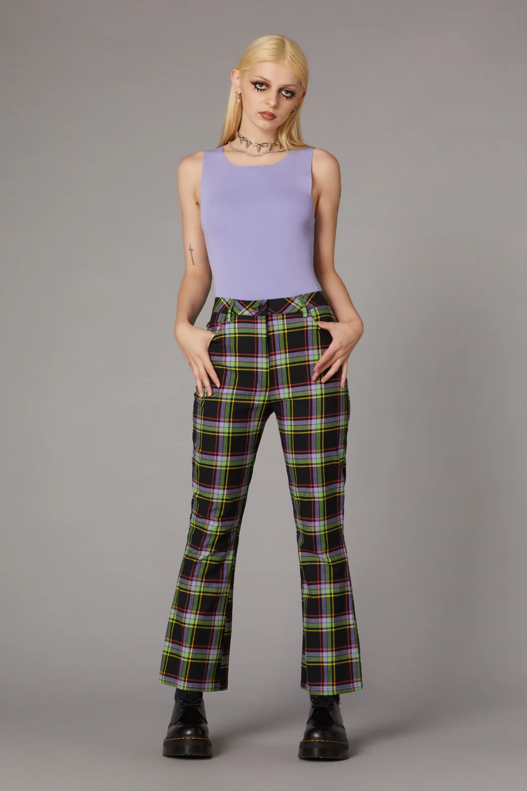 Vivid Tartan Goth Pant