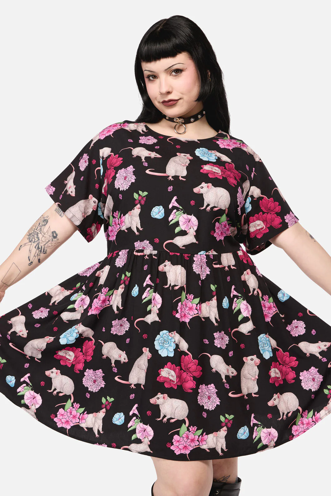 Curve Rat-A-Tat Print Dress