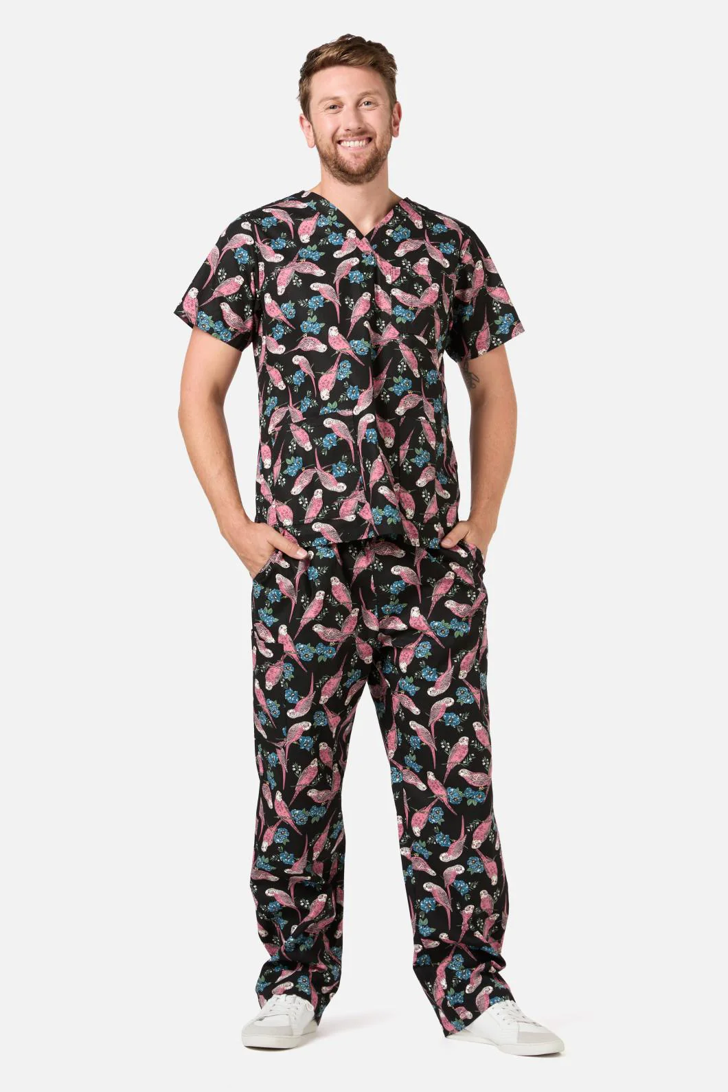 Budgie Love Scrub Set