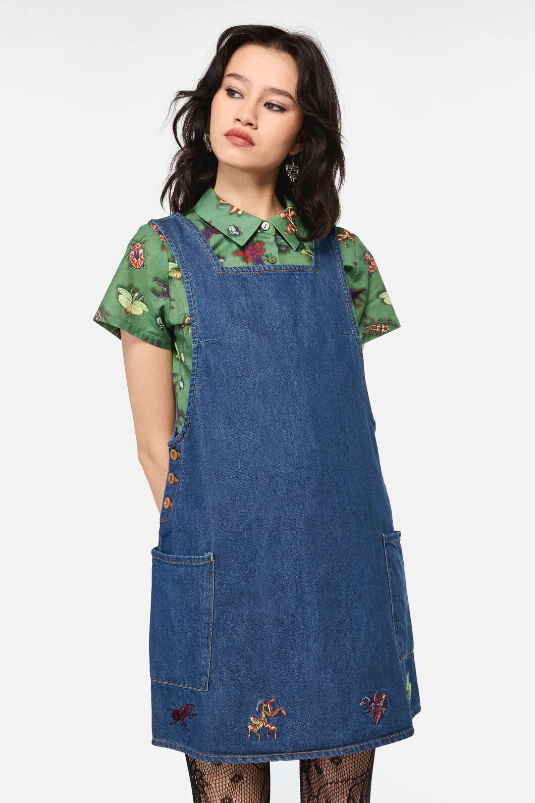 Bugs Galore Embroidered Pinafore