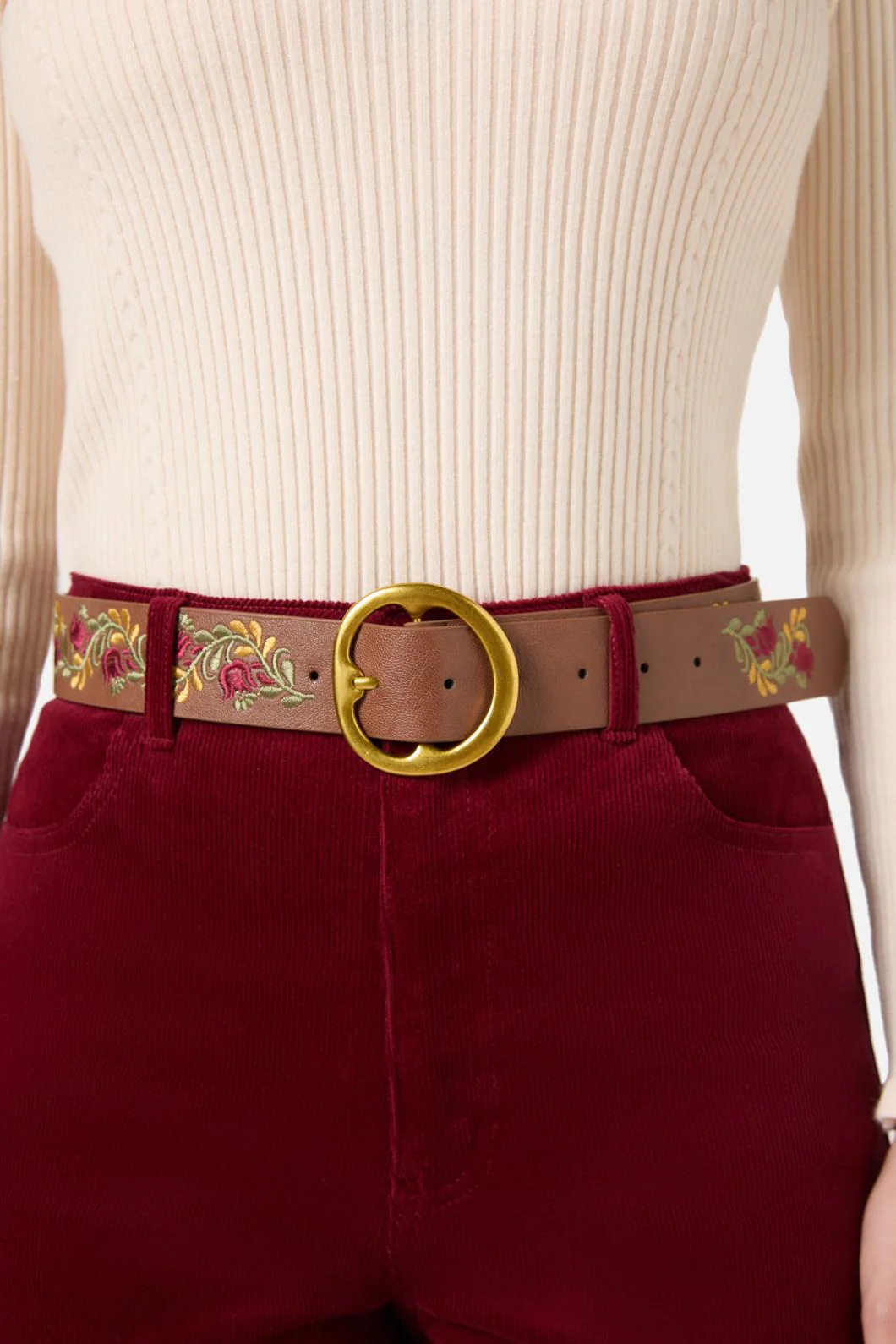 Floral Embroidered Belt