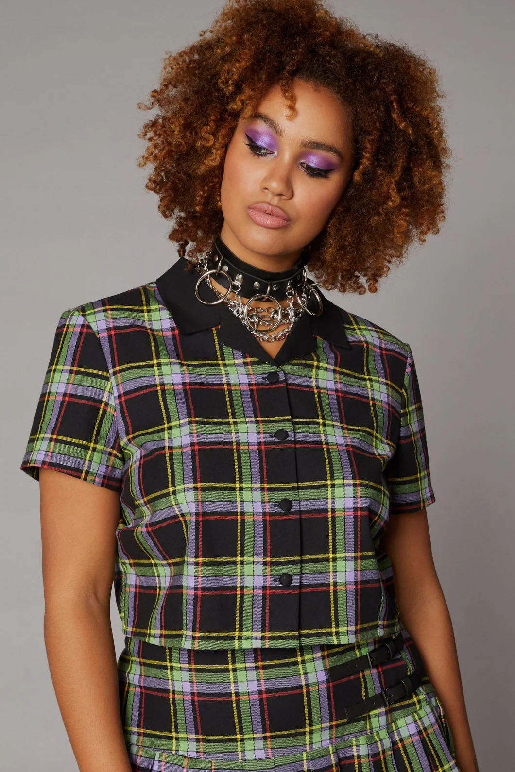 Vivid Tartan Goth Blouse
