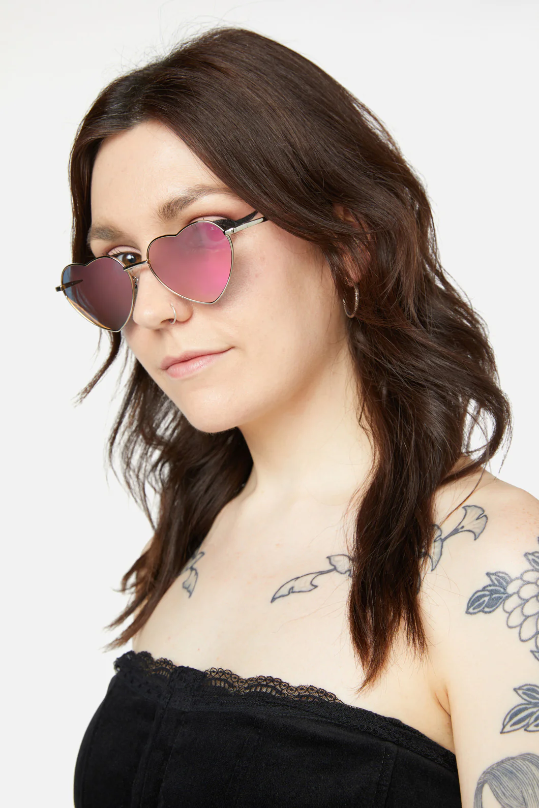 Pink Heart Frame Sunglasses