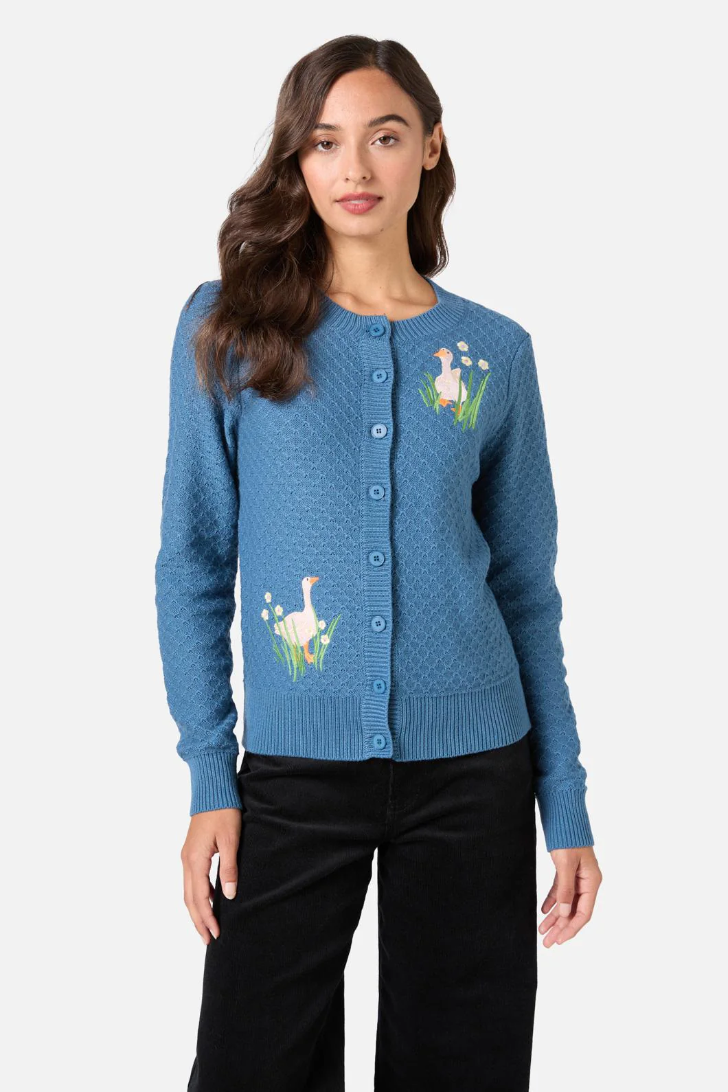 Goose Embroidered Cardigan