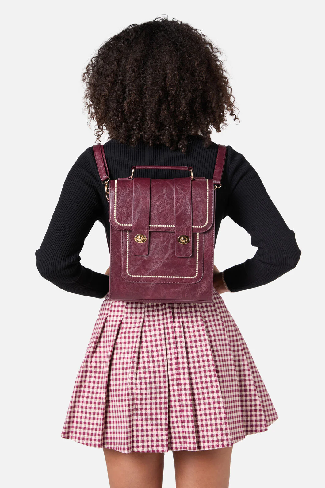 Burgundy Two Way Satchel