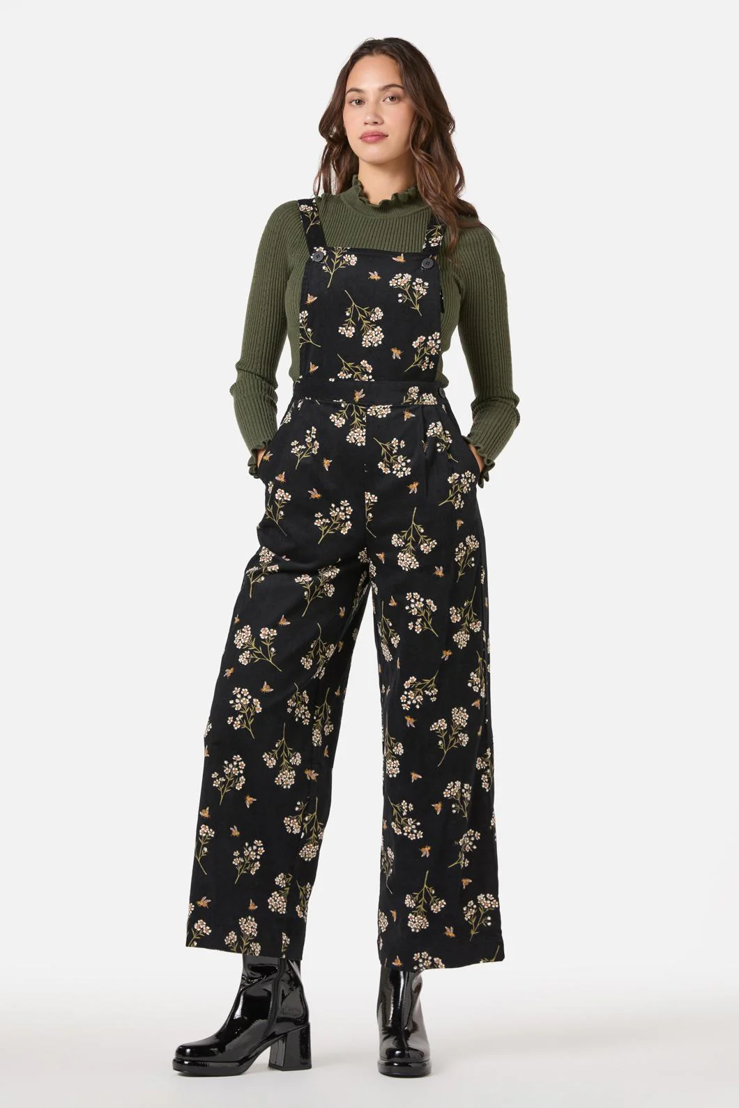 Flora Bee Cord Overall