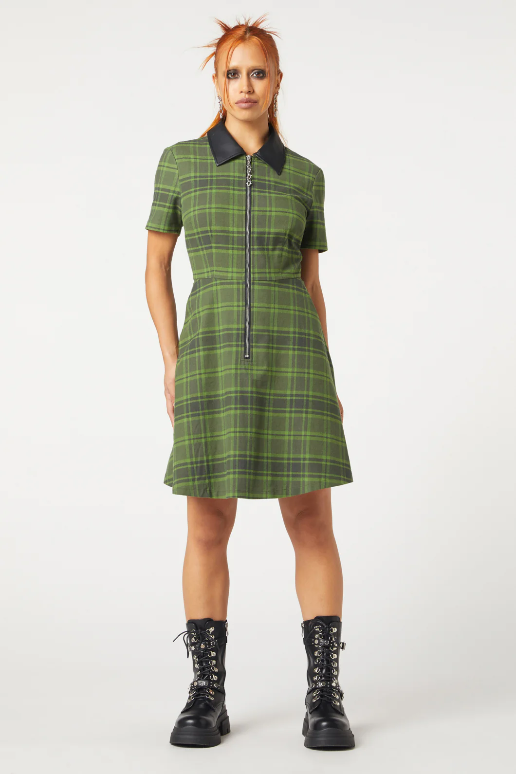 Meadow Tartan Zipper Dress
