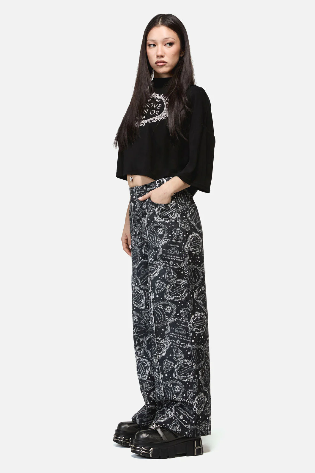 Seance Print Goth Relaxed Jean