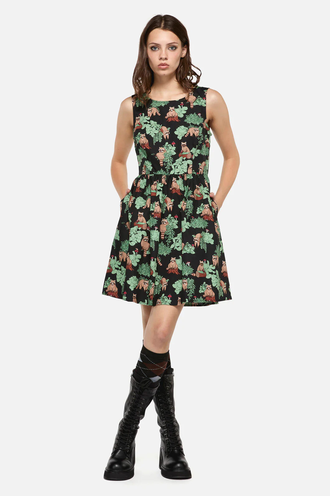 Haus Of Raccoon Print Dress