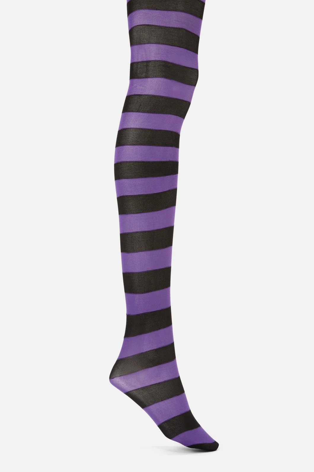 Purple Black Striped Tights