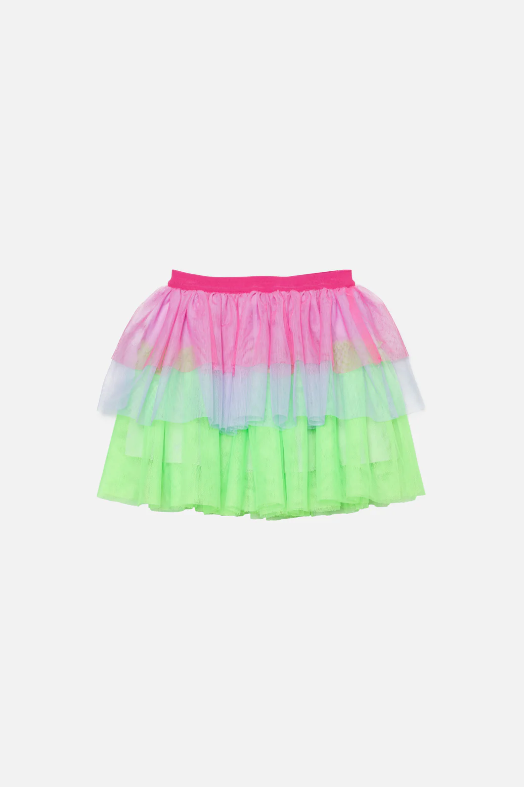 Colour Block Kids Mesh Layered Skirt