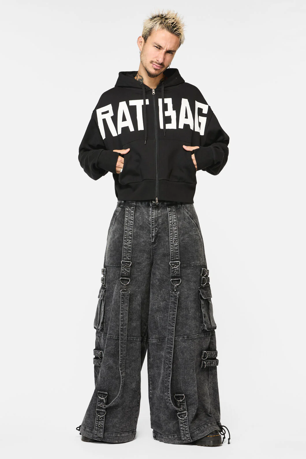 Ratbag Crop Grunge Hoodie