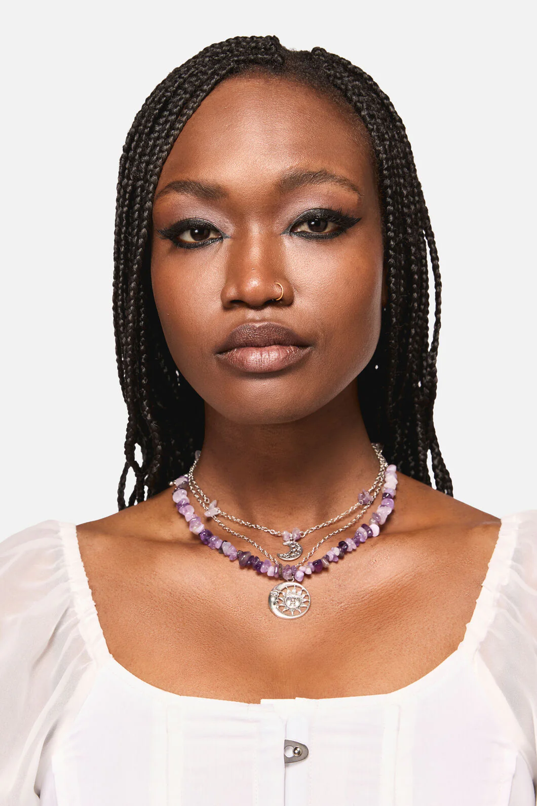 Purple & Charm Layered Necklace