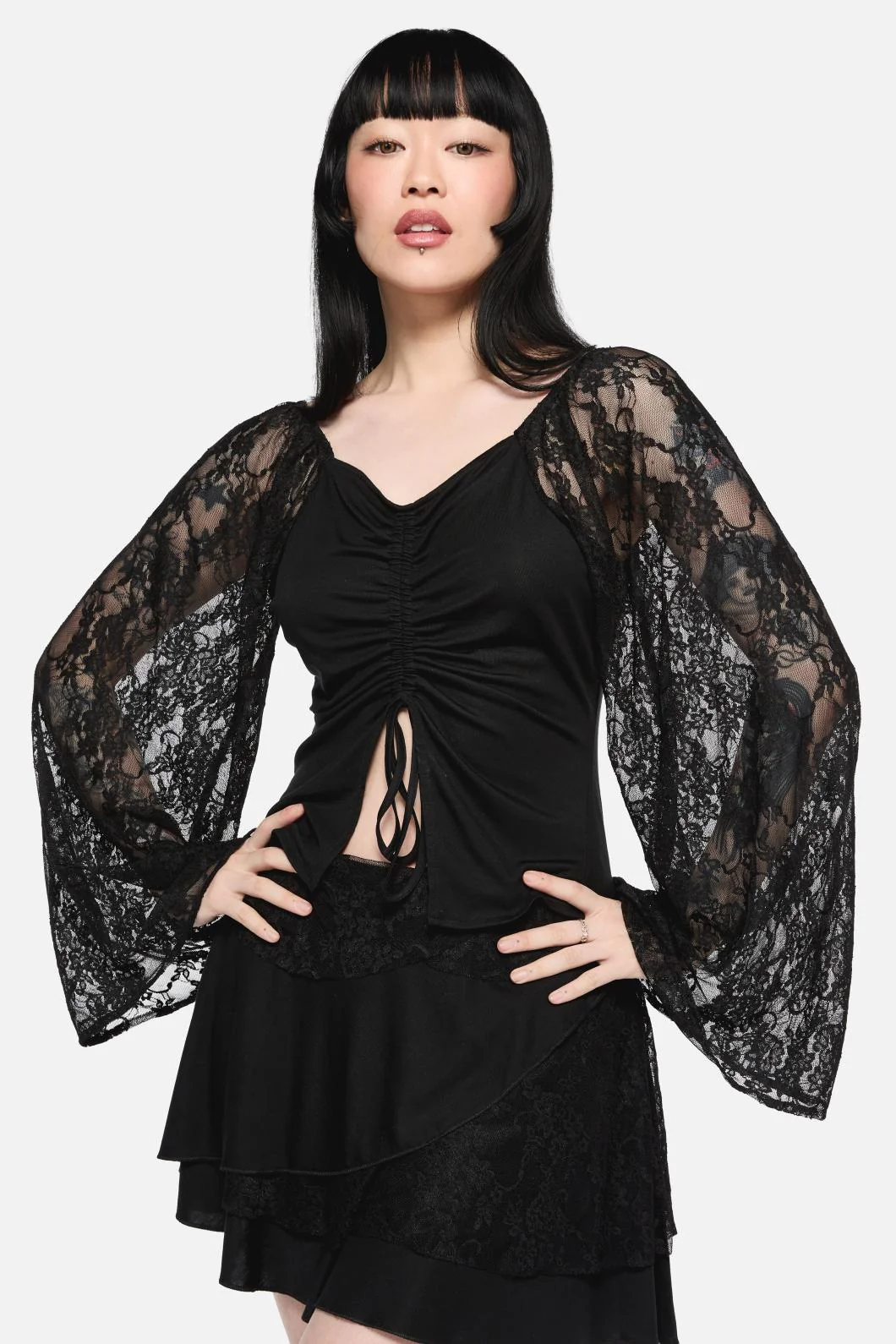Dragons Grove Lace Sleeve Top