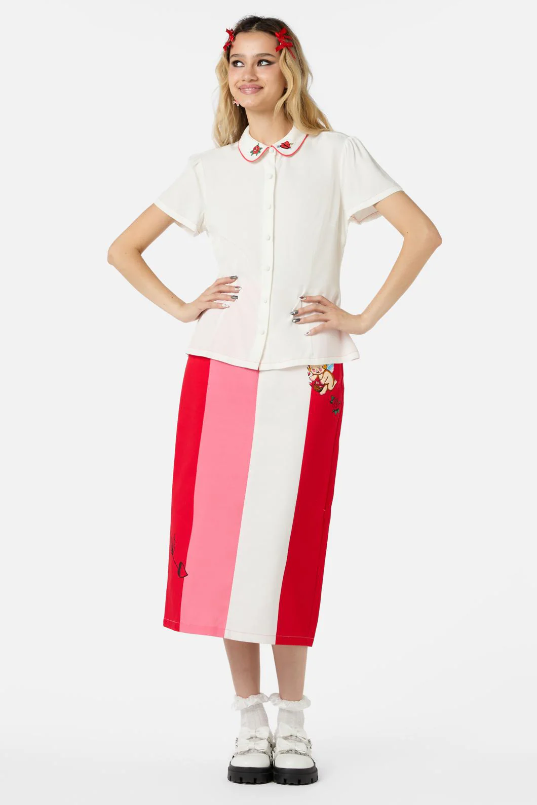 Collar Embroidery Blouse