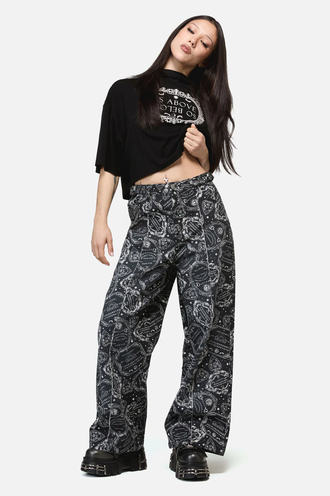 Seance Print Goth Relaxed Jean
