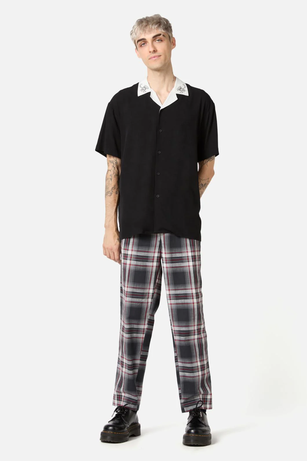 Scorpion Contrast Collar Goth Shirt