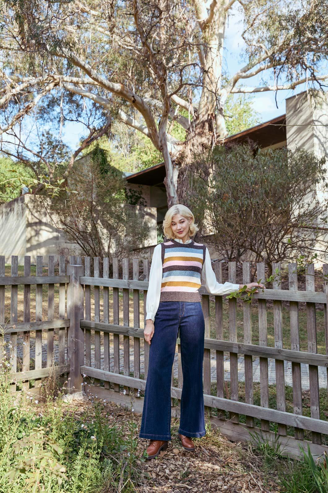 Aurora Stripe Knit Vest