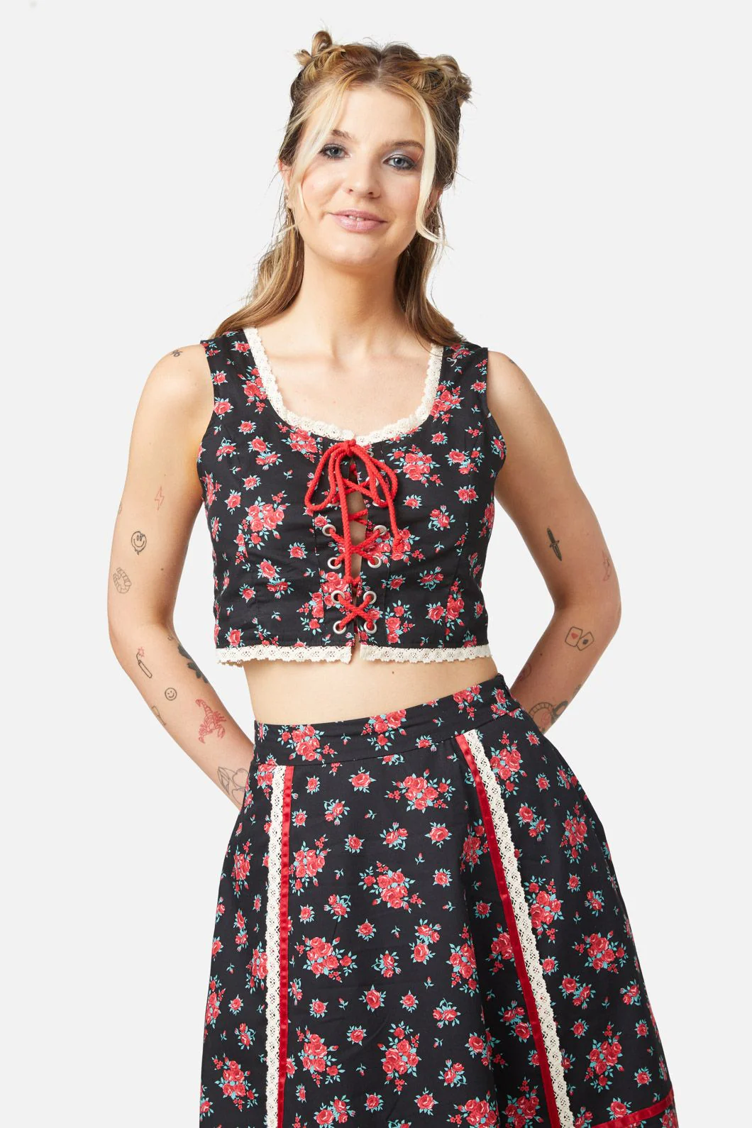 70s Prairie Rose Bustier Top
