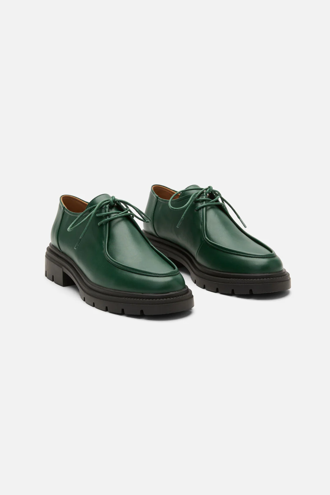 Dark Green Lace Up Brogue