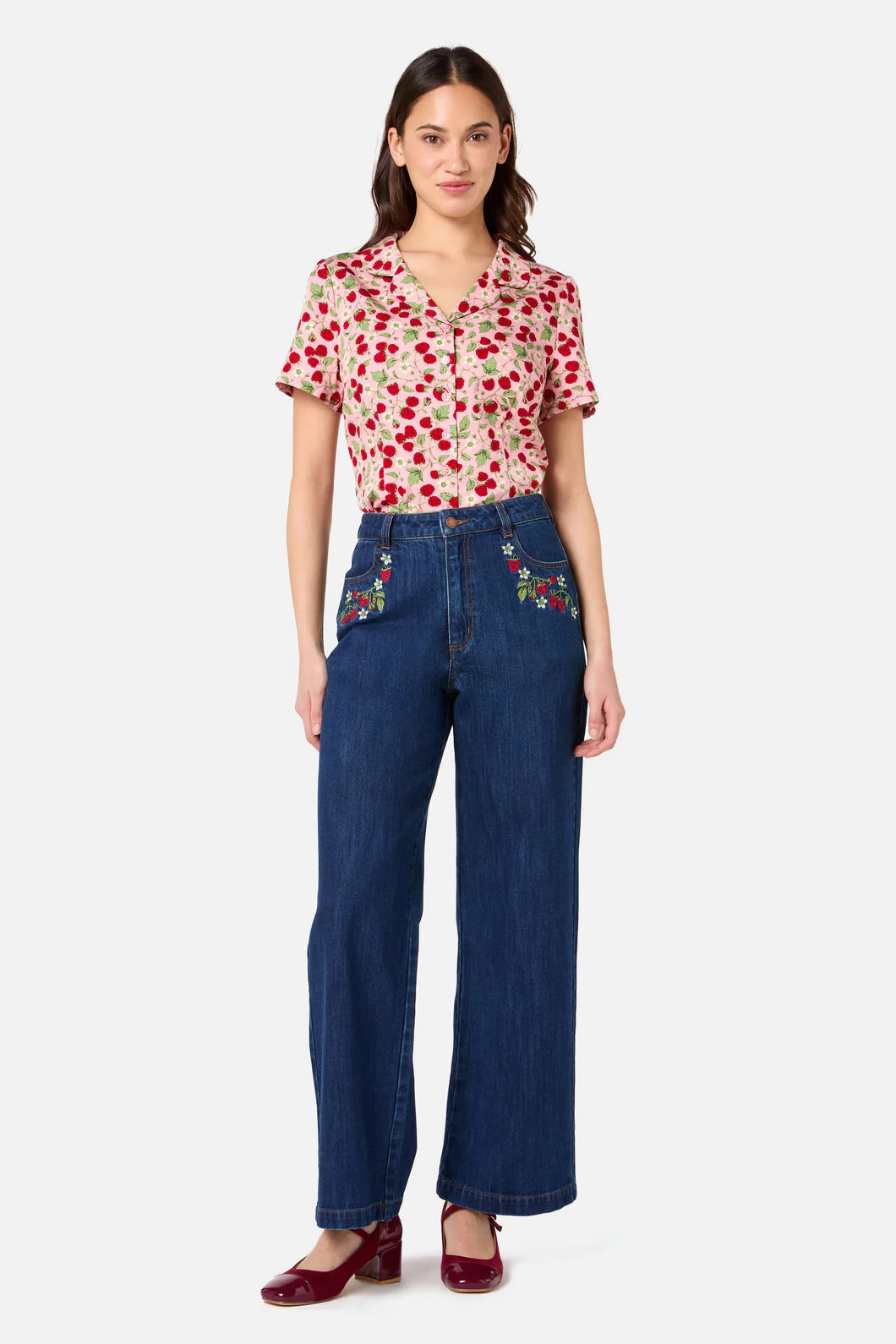 Raspberry Short Sleeve Blouse