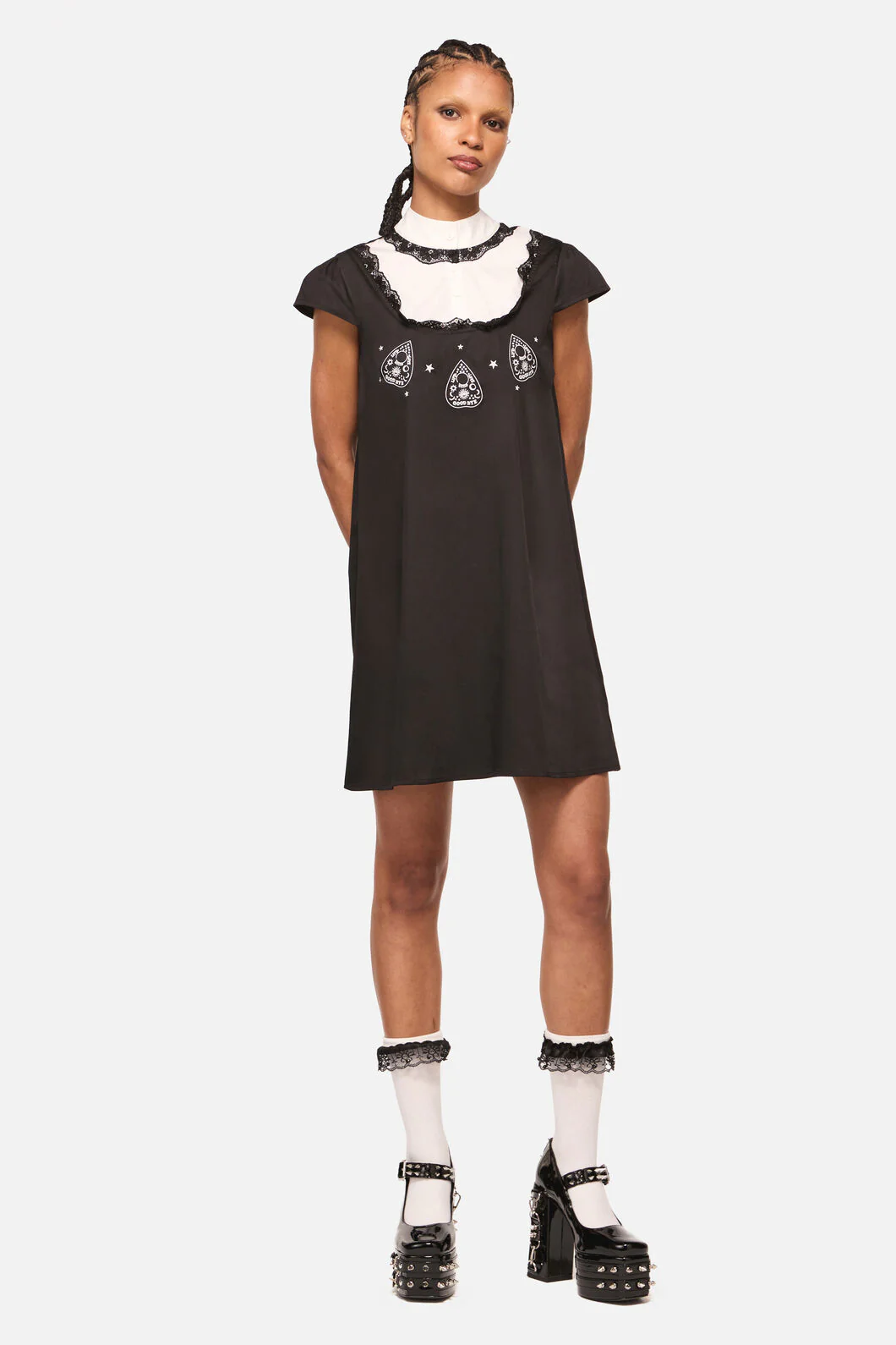 Seance Contrast Goth Mini Dress