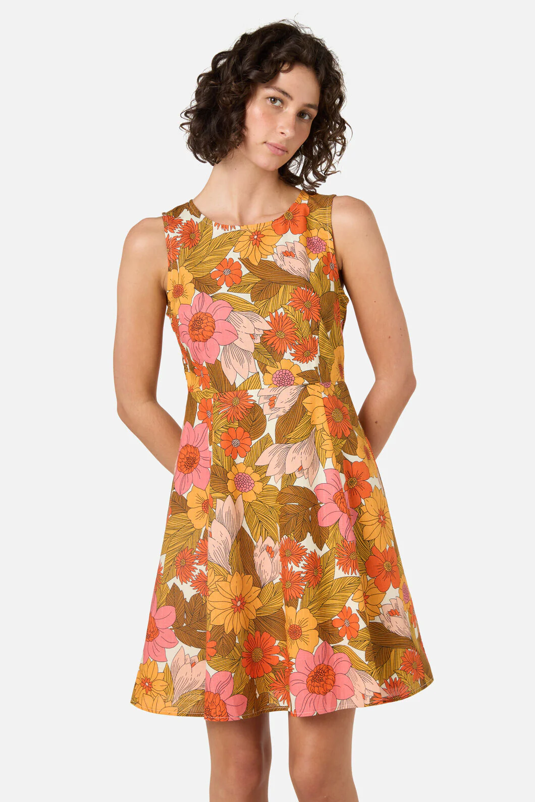 Nellie 70'S Floral Mini Dress