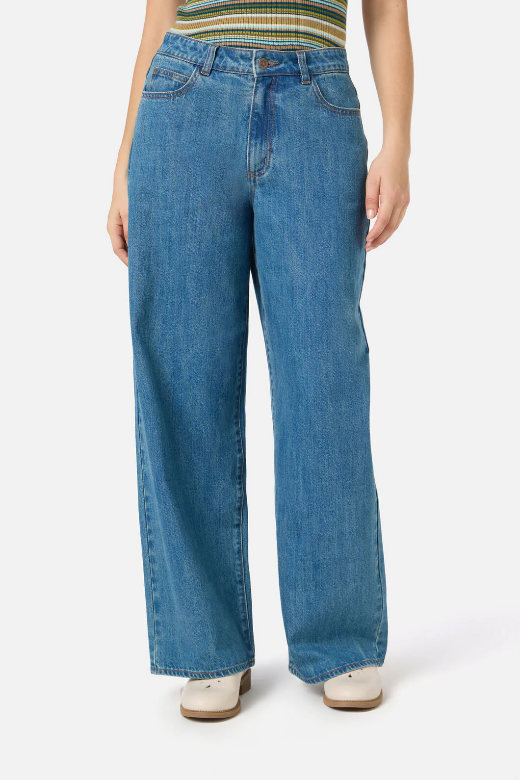 Ivy Mid Rise Striaght Leg Jean