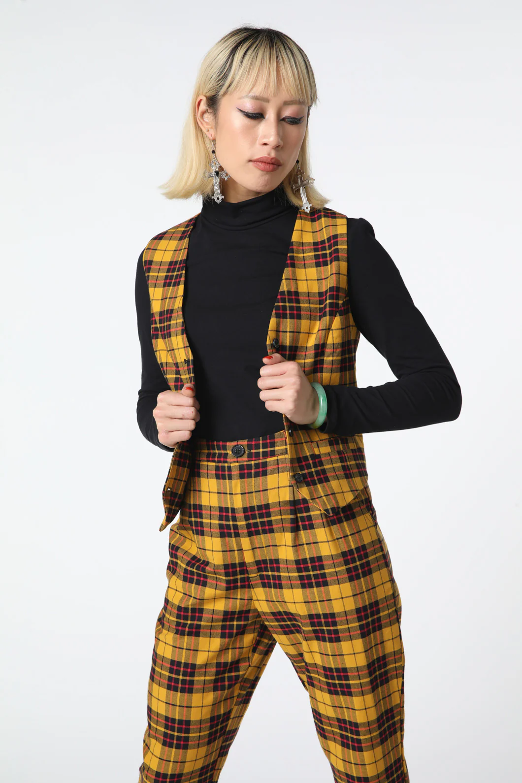 Arcana Tartan Crop Vest