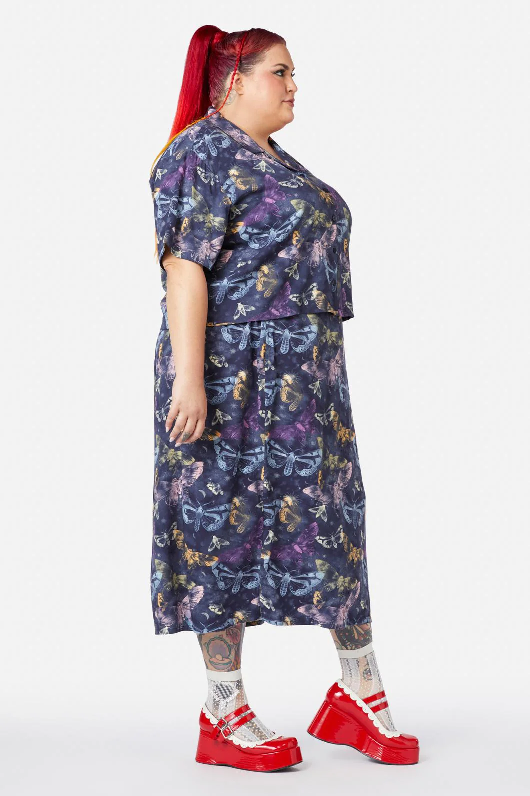 Curve Lunar Moth Print Blouse