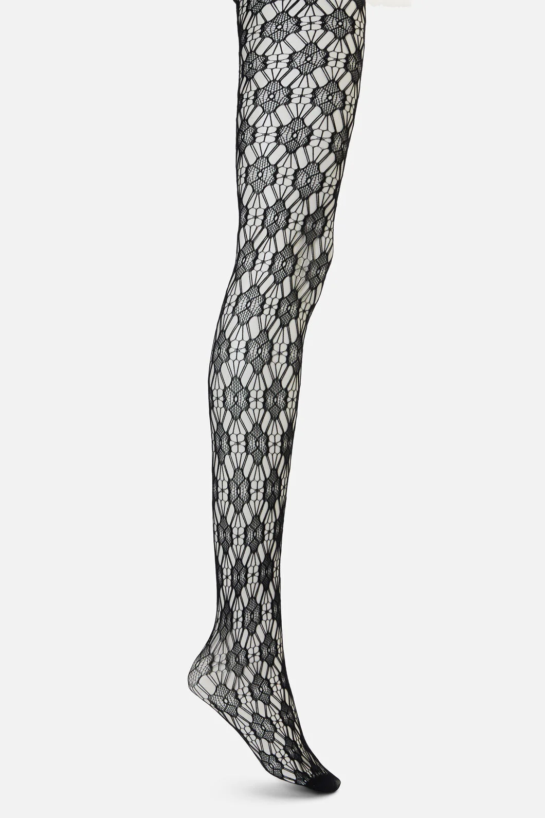 Black Cut Out Daisy Tights