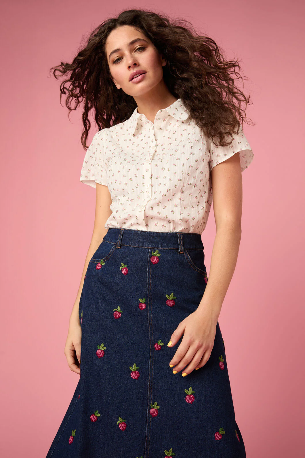 Spring Ditsy Cotton Blouse