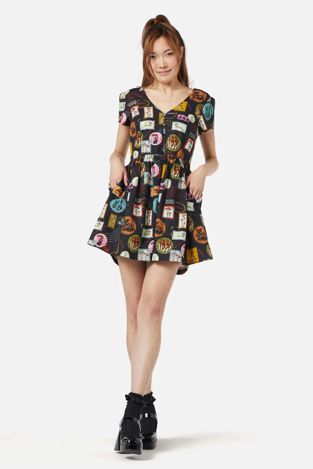 Old Postal Printed Dress