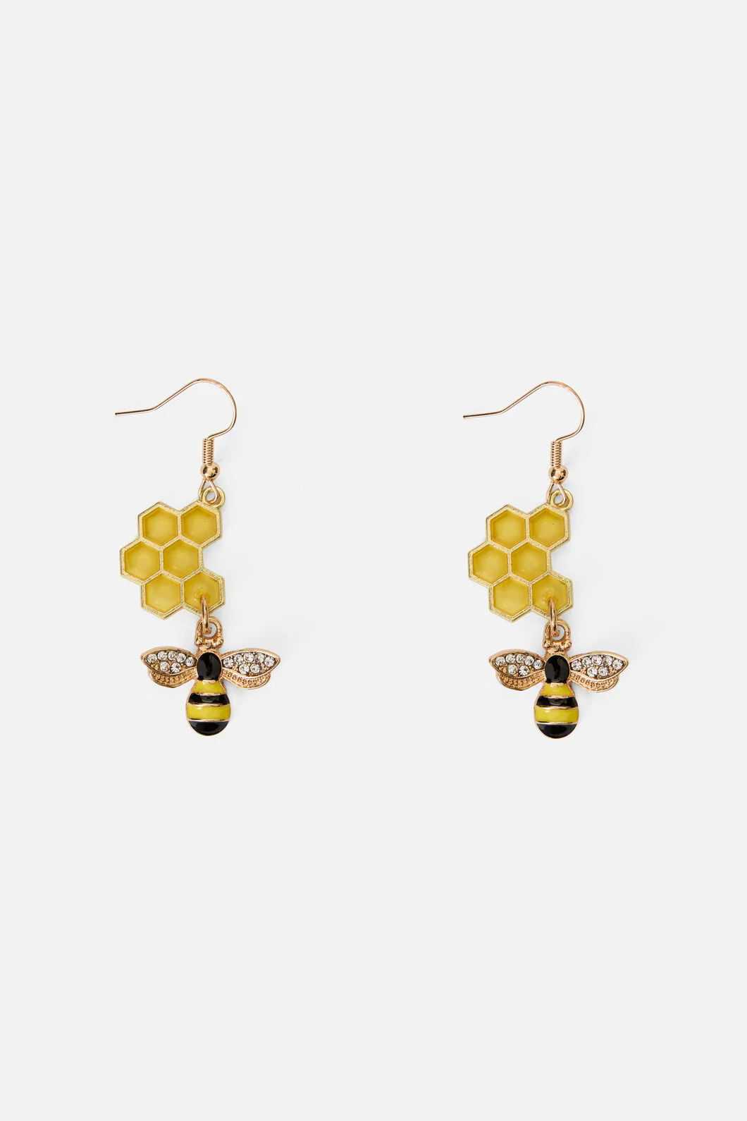 Honeycomb Bee Earrings