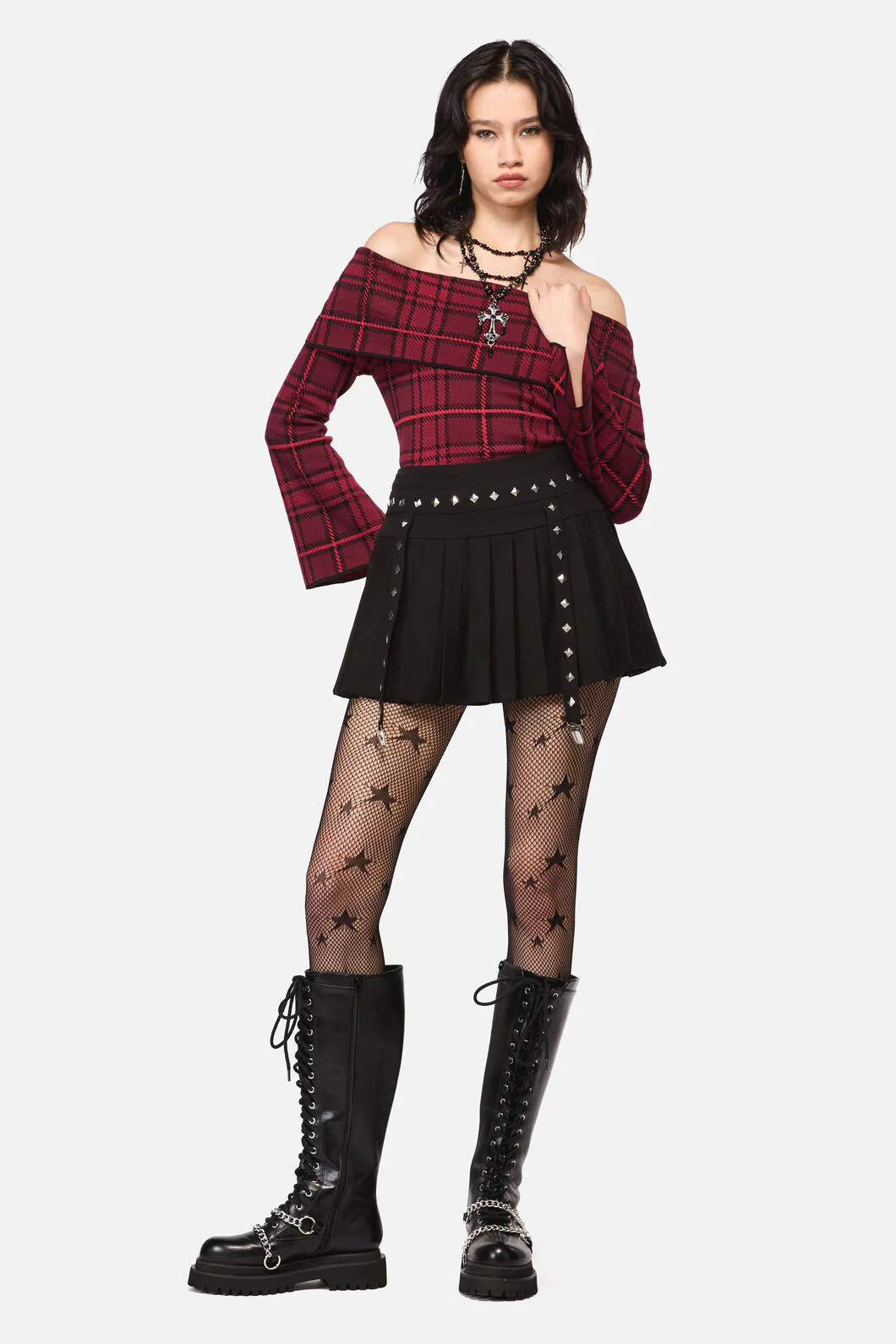 Barb Stud Trim Skort