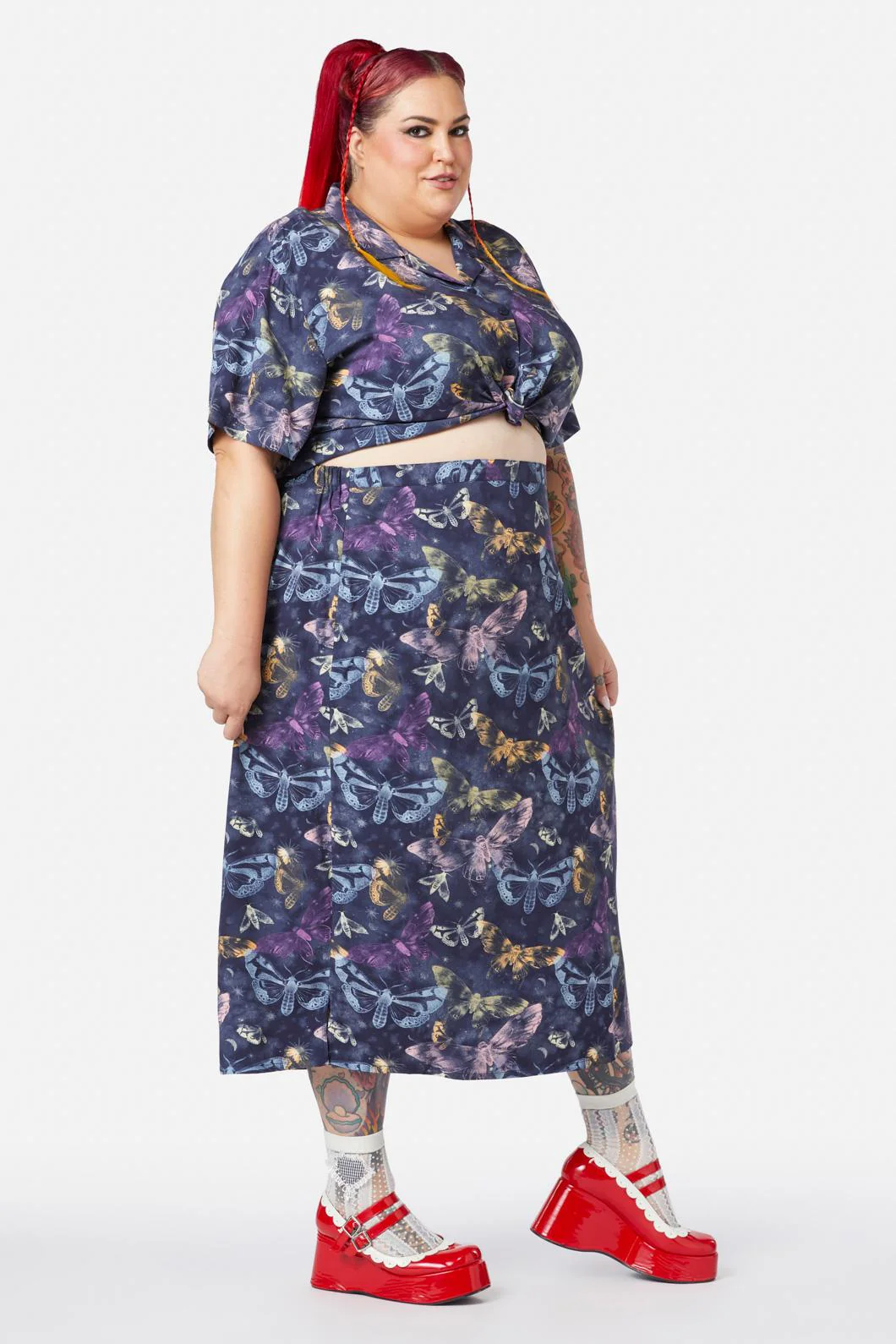 Curve Lunar Moth Print Maxi Skirt