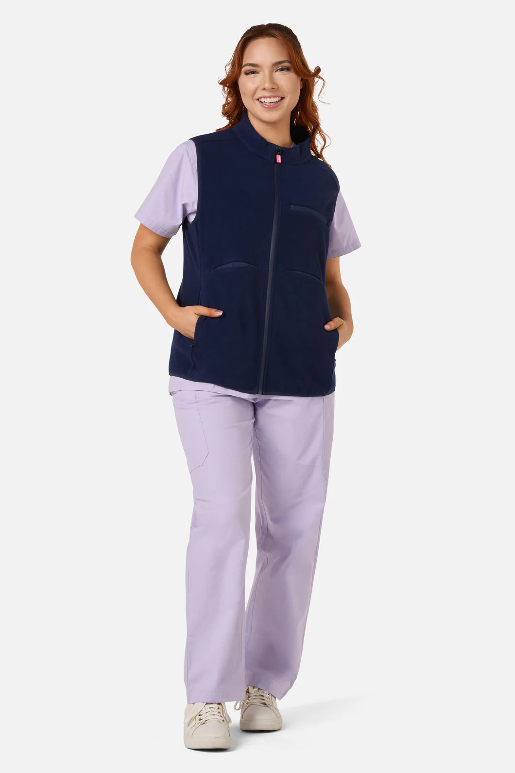 Navy Polar Fleece Scrub Vest