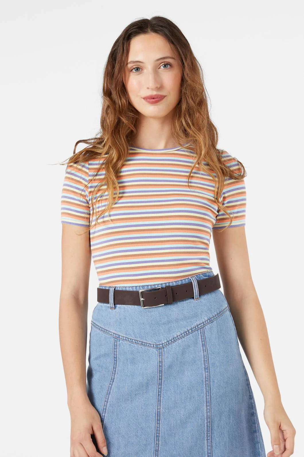 Coffee Faux Nubuck Belt