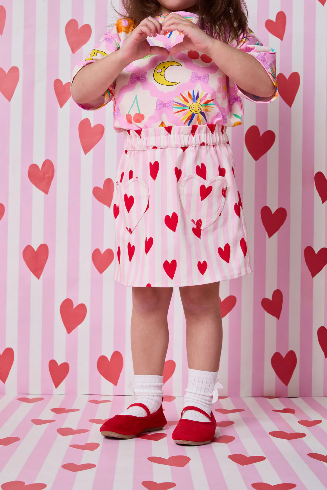 Heart Stripe Kids Skirt